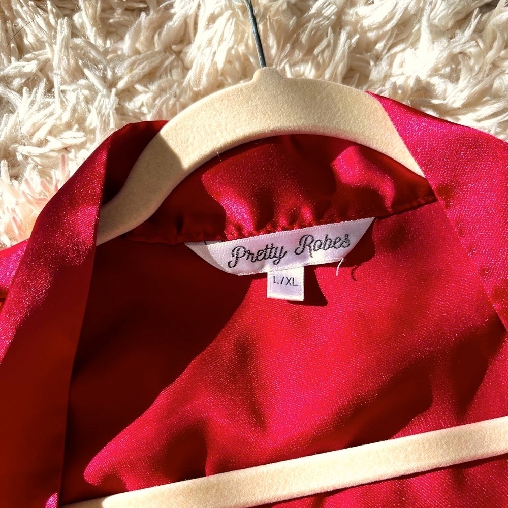Red Satin Robe - Picture 2 of 4